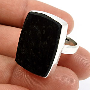 Haute qualité noir Tourmaline pierre précieuse anneau cadeau pour les femmes solide 925 en argent Sterling bijoux fins forme personnalisée anneaux faits à la main - Product Image 1