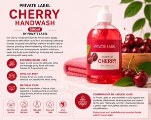 Savon liquide pour les mains à la cerise en marque privée 500ml OEM |   Savon pour les mains vegan aux fruits |   Espagne UE - Product Image 3