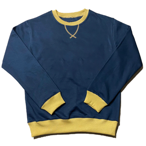 Sudadera unisex de forro polar con cuello redondo, manga opuesta, color blanco alfa, estilo chenille, lavado ácido, para invierno, con escudo griego bordado - Product Image 2