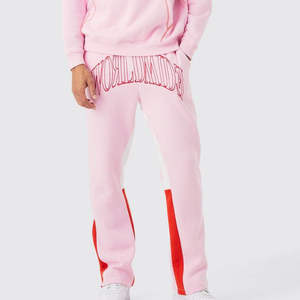 Streetwear personnalisé unisexe pour homme, ensemble sweat à capuche et pantalon de survêtement rose oversize Collection hiver - Product Image 5