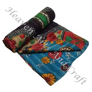 Vente chaude à la main Kantha couette Gudari Kantha couette or fournisseur coton imprimé indien pour la maison et l'hôtel-vente en gros - Product Image 2