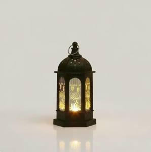 Black Finish Metal <b>Moroccan</b> <b>Lantern</b> with Intricate Cutwork Soft Candle Glow Compact Design for Festive Home Decor and Gifting - Product Image 1