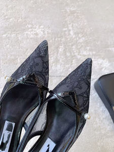 JC MIRA Zapatos de Tacón Alto con Encaje Atractivo, Primavera Verano 2026, Zapatos de Tacón Bajo Modernos para Mujer - Product Image 5