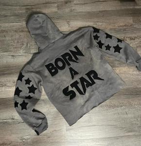 Sudaderas con capucha con logotipo personalizado Street Hip-Hop 350gsm 80% Algodón French Terry Heavyweight Plain Pullover Vintage ácido lavado desgastado para hombres - Product Image 6