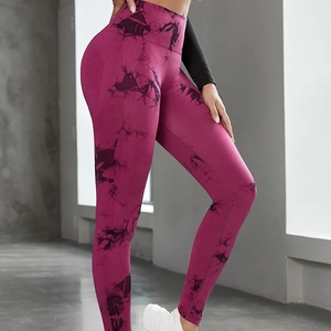 Leggings de yoga taille élastique sublimée Pantalons de gym pour dames Fitness Leggings d'entraînement de gymnastique taille haute personnalisés OEM - Product Image 2