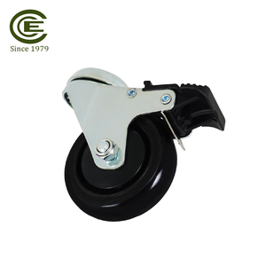 Rueda Giratoria de Polipropileno y Acero de 3 Pulgadas con Perno Central Hueco y Freno, Rodamiento Suave, Resistencia Media, para Carretilla - Product Image 6