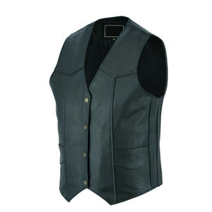 RECORD,S 100% véritable cuir de vache chaud Street Style cuir gilet extérieur tenue décontracté à la mode gilet pour hommes 2025 - Product Image 5