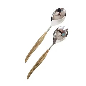 Traditional Design Stainless Steel Salad Server Set Eco-Friendly Dishwasher <b>Safe</b> for Home Kitchens and Wedding Dining - Product Image 6