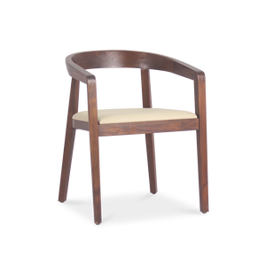 Fauteuil de salle à manger moderne Davinc en teck massif avec sièges rembourrés, finition naturelle, pour salon - Product Image 2