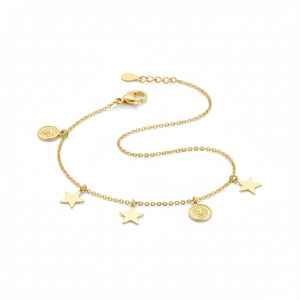 Tobillera Vintage Hip Hop Iced Out de Aleación para Mujer, Bañada en Plata con Piedra Natural y Cuerda, Joyería Streetwear - Product Image 1