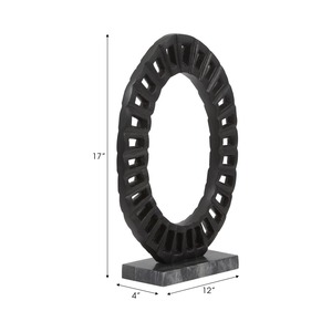 Sculpture de table en métal noir Design d'art contemporain Accent décoratif élégant pour la décoration de la maison ou du bureau - Product Image 5