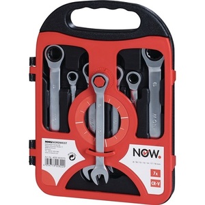 Juego de llaves de trinquete de boca abierta de 7 piezas, 8-19 mm, rectas ¡AHORA! - Product Image 4