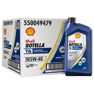 Rotella T6 5W-40 6 Pack 1 cuarto de galón 550049479 lubricante automotriz - Product Image 1