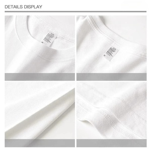 T-shirt pour homme 100 % coton à manches courtes, col rond, coupe classique, blanc uni, décontracté, en jersey tricoté, teint uni - Product Image 3
