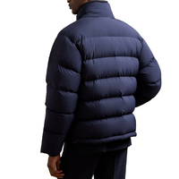 Veste matelassée Emerson 750 Fill Power, isolée, résistante à l'eau, manteau d'extérieur de luxe, vêtement d'hiver classique, garniture en cuir bleu marine