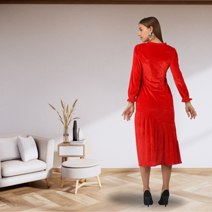 เดรสมิดิรัดรูปลำลองสไตล์ตะวันตกที่มีคุณภาพดีเยี่ยมดีไซน์ทันสมัยและดีไซน์คัตเอาท์เหมาะสำหรับผู้หญิงในฤดูใบไม้ผลิและฤดูร้อน - Product Image 4