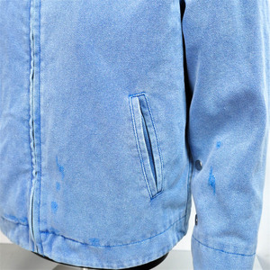 Custom <b>Work</b> <b>Jeans</b> Jacket Oversized Blue Zip up Winter Jacket Cropped Denim Jacket Men 2025 - Product Image 3