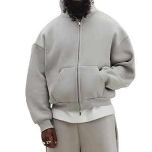 เสื้อฮู้ดผู้ชายแบบซิปบ็อกซี่มีซิปไซส์ใหญ่พิเศษผ้าฝ้าย - Product Image 1