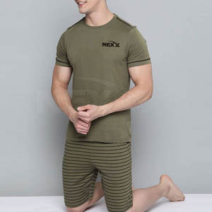 Service OEM Vente en Gros T-shirt et Short pour Homme 100% Coton Uni Léger Respirant Dernier Design Fabriqué au Pakistan - Product Image 4