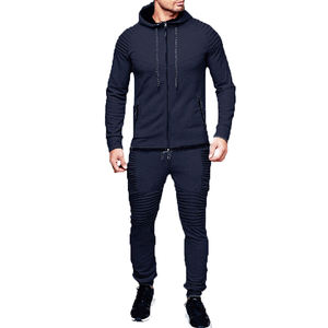 Chándal de calle para hombre, conjunto de cremallera completa OEM con estampado de logotipo, atuendo urbano elegante para marcas de moda y deportes juveniles - Product Image 6