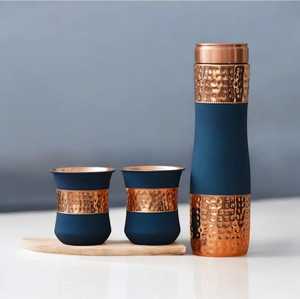 Antique Finishing 100% Pure Copper Handcrafted <b>Water</b> <b>Bottle</b> for Healthy Lifestyle and Detox Benefits - Product Image 1