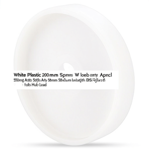 White <b>Plastic</b> 200mm Spare <b>Wheel</b> with 550kg Load Capacity 20mm Axle Diameter and 58mm Hub Length BS Rollers Handwheel - Product Image 3
