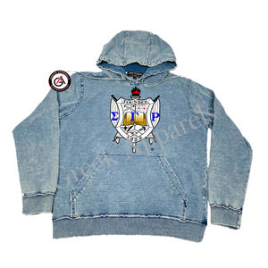 Sigma เสื้อฮู้ดปักลายแกมม่า Rho soror ผ้ายีนส์สำหรับผู้หญิงมีฮู้ดปักลายสำหรับสโมสร - Product Image 1