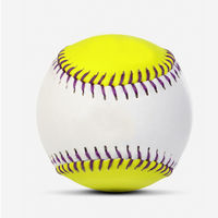Balles de softball d'entraînement en cuir PU, noyau solide en liège, faites à la main, couleur et logo personnalisés, prise en main lisse, taille personnalisée, pour l'extérieur