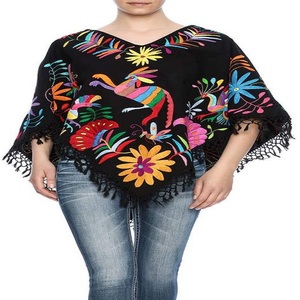 Top corto con estampado digital de un hombro para mujer, ropa para fiesta y club de trabajo, top corto de lino bordado, top, poncho - Product Image 1