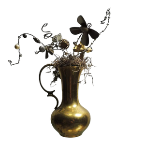 Metal With Brass Antique Finished New Arrival Flower Vase For Living Home Decorative With Color Antique Finished - Product Image 5