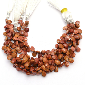 Cuentas de Jaspe Llama Roja AAA+ de 6x9 mm, Facetadas, en Forma de Pera, Cuentas de Jaspe de Sumatra Natural, Piedras Semipreciosas para la Fabricación de Joyas - Product Image 3