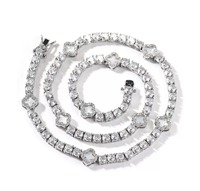 Collier chaîne tennis hip-hop en argent sterling plaqué or 18 carats avec moissanite |   Chaîne de superposition légère et durable certifiée pour la fabrication de glaces