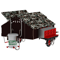 Poulailler mobile durable 1.50x1.80m avec kit d'attelage Conception de camouflage pour poulailler et mobilité des volailles