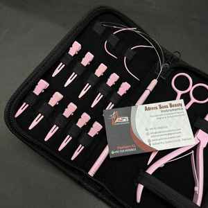 Kit d'outils d'extension de cheveux en acier inoxydable de haute qualité professionnelle en gros 2 trous pince rose bébé clair extension de cheveux - Product Image 2