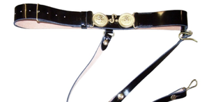 Ceinture avec logo personnalisé Boucles pour hommes 1870 Ceinture épée en cuir verni zouave avec boucles de tête de méduse Ceintures - Product Image 6