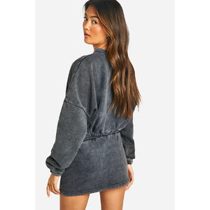 Chándal de mujer de peso pesado de moda, diseño impreso personalizado, traje de sudor de invierno, estilo de calle, conjunto sólido de talla grande - Product Image 2