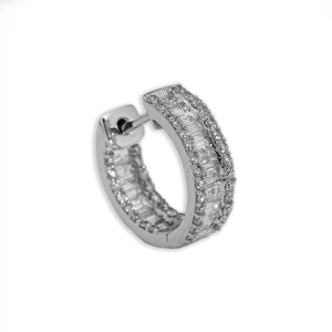 Luxury Jewelry Lab Grown Diamond <b>Huggie</b> <b>Hoop</b> Earrings 925 Sterling <b>Silver</b> Trendy <b>Hoop</b> Earrings Fine Diamond Jewelry - Product Image 2
