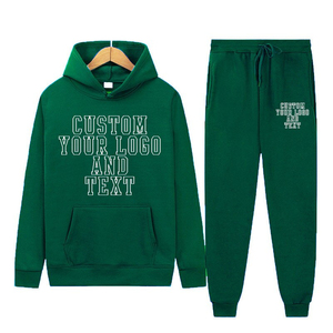 Ensembles de jogging pour hommes avec broderies personnalisées, écologiques, à séchage rapide, 100% coton, sweat-shirt à capuche et pantalon de survêtement, tenues de sport d'hiver - Product Image 1