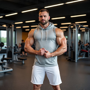 Débardeurs à capuche sans manches pour la course à pied fitness bodybuilding pour hommes débardeurs à capuche Jogging d'entraînement sans manches pour hommes - Product Image 6