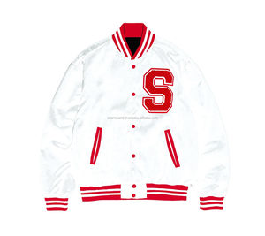 Ropa de hombre, chaquetas universitarias de satén, chaquetas de béisbol de Letterman, chaquetas universitarias de bombardero personalizadas para hombre - Product Image 1