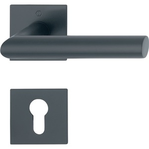 Stainless Steel <b>Door</b> Handle Set with Mitered Rosette E1400Z/848N/848NS for Left/Right <b>Hinges</b> by HOPPE - Product Image 1