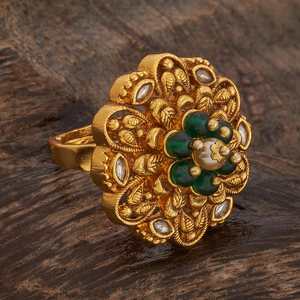 Bague réglable plaquée or antique, tendance, pour garçons, avec incrustation, modèle 185140 - Product Image 5