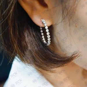 0.60 TCW Round Cut <b>Sterling</b> <b>Silver</b> Gold Plated <b>Stud</b> <b>Earrings</b> for Women / Anniversary Gift Jewelry - Product Image 3