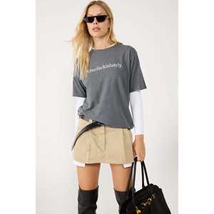 T-shirt décontracté 100% coton avec col rond, coupe classique, manches longues - Product Image 3