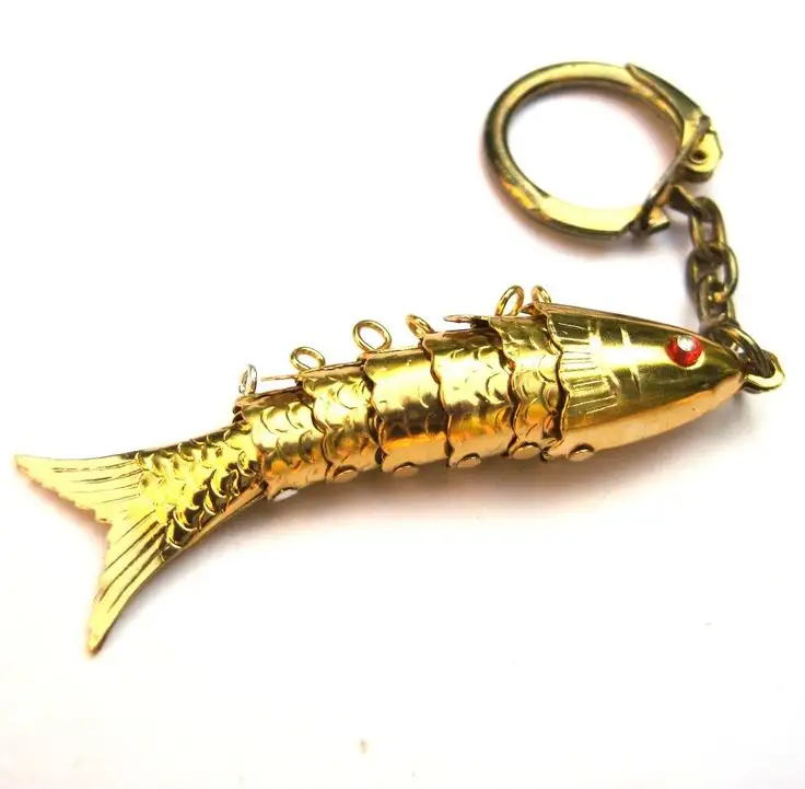 Conception de poisson minimaliste Durable vis de verrouillage en laiton Clip porte-clés anneau diverses formes porte-clés pur porte-clés en laiton personnalisé porte-clés