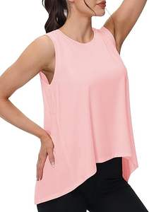Women's High-End <b>Modest</b> Sleeveless Yoga Tank Top Front Spandex/Polyester Material Wholesale OEM Fitness <b>Sportswear</b> Elasticity - Product Image 5