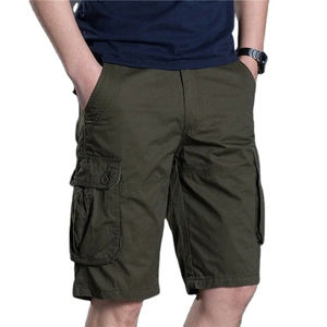 2024 New Hot Sale Fashionable High Street High Waist <b>Long</b> <b>Cargo</b> <b>Men</b> <b>Shorts</b> Breathable Canvas Elastic Waist Solid Plain Dyed - Product Image 4