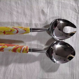 Cuchara para servir ensalada de cuerno de búfalo hecha a mano y utensilios de cocina de cuerno Natural elegante para fiesta de comedor de lujo decoración ecológica para el hogar de FWE - Product Image 1