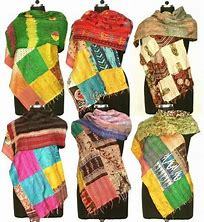 Ấn Độ Cổ Điển Lụa Sari Kantha Chắp Vá Đảo Ngược Chiếc Khăn/Khăn Choàng/Cổ Bọc Cho Phụ Nữ Và Cô Gái - Product Image 2