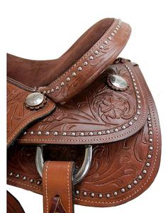 Ensemble de selles de cheval en cuir véritable de qualité supérieure, assorti parfaitement à la tack de course anglaise Western Endurance - Product Image 3